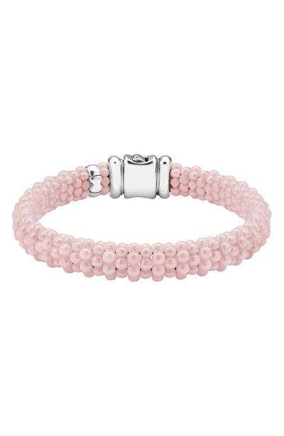 Lagos Set Of 2 Caviar Beaded Bracelets In Silver/pink