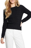 Guess Elle Cable Knit Sweater In Black