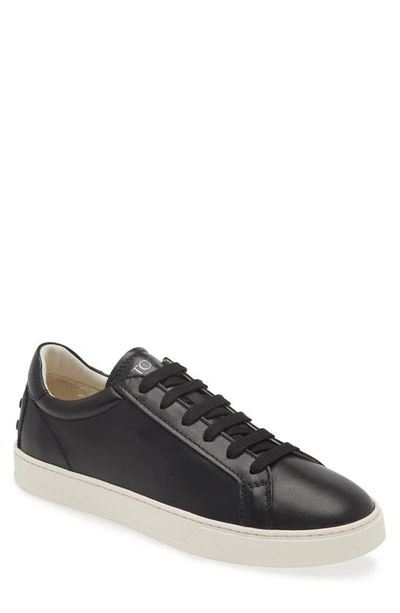 Tod's Allacciata Cassetta Low Top Sneaker In Black