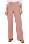 Faherty Harbor Stretch Terry Wide Leg Pants In Wood Rose