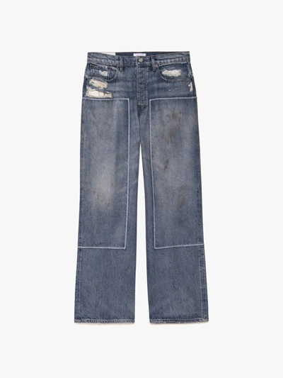Frame Extra Wide Leg Jeans Patched In Blue