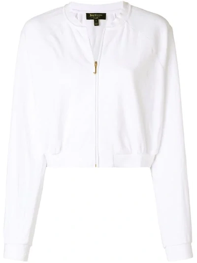 Juicy Couture Velour Crop Jacket In White ModeSens