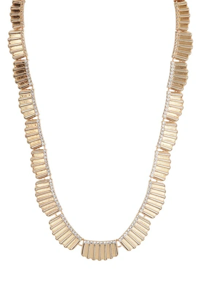 Anne Klein Crystal Scallop Collar Necklace In Gold/ Crystal