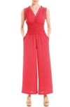 Max Studio Wide Leg Crepe Jumpsuit In Rdcmldgo