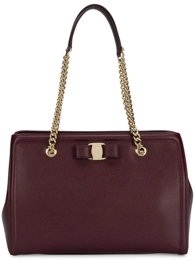 Ferragamo Salvatore  Vara Bow Tote - Red