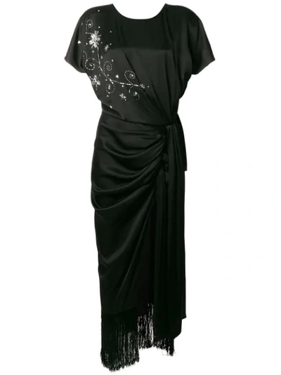 Magda Butrym Embellished Draped Dress - Black