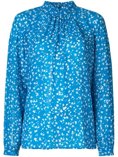 Closed Printed Blouse - Blue