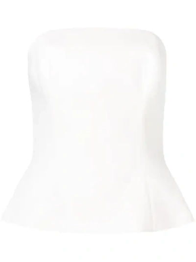 La Mania Strapless Fitted Top In White