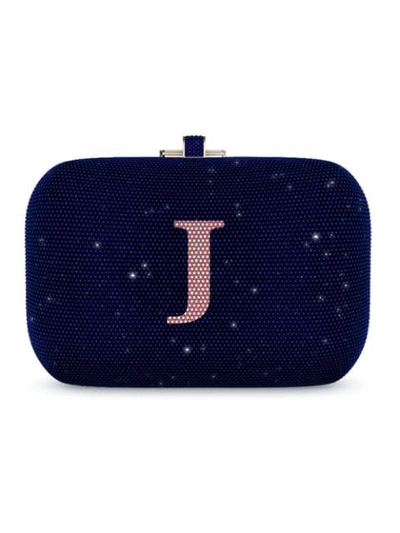 Judith Leiber Slide Lock Customizable Monogram Bag In Blue