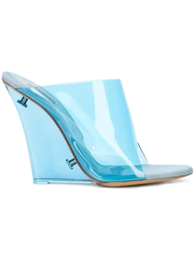 Yeezy Perspex Wedge Mules In Blue