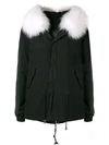 Mr & Mrs Italy Trimmed Hooded Parka In Black