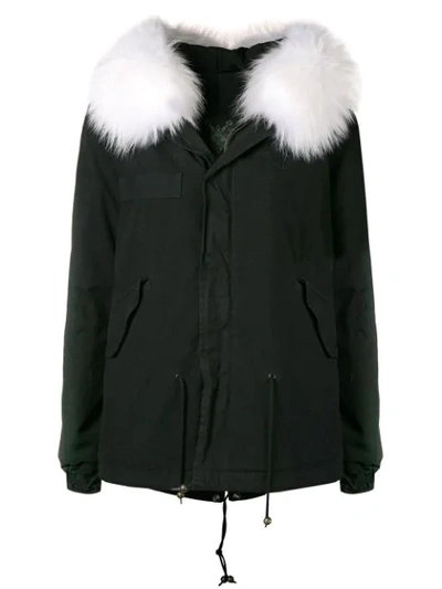 Mr & Mrs Italy Trimmed Hooded Parka In Black