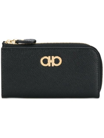 Ferragamo Salvatore  Double Gancio Zip Wallet - Black