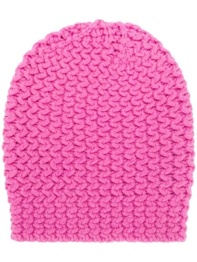 Danielapi Chunky Knit Beanie - Pink