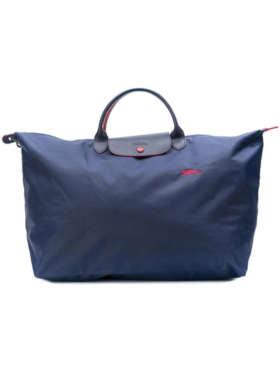 Longchamp Le Pliage Club Large Nylon Travel Bag In Navy