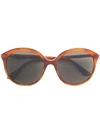 Gucci Round Frame Sunglasses In Yellow & Orange