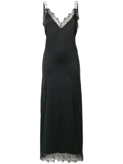 Philipp Plein Lace Detailed Slip Dress In Black