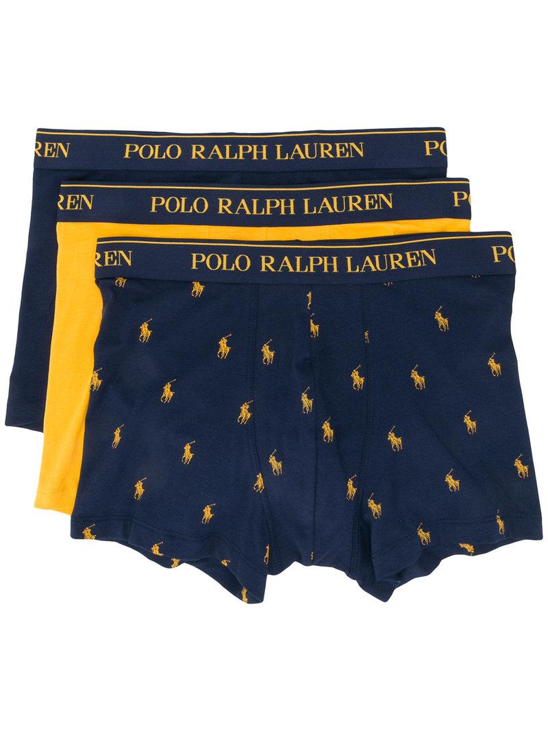 Polo Ralph Lauren Logo Embroidered Boxers - Blue | ModeSens