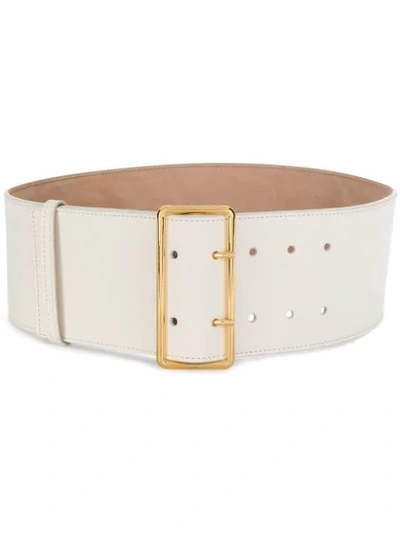 Alexander Mcqueen Wide Double Pinned Belt - White