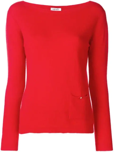 Liu •jo Pullover Mit U-boot-ausschnitt In Red