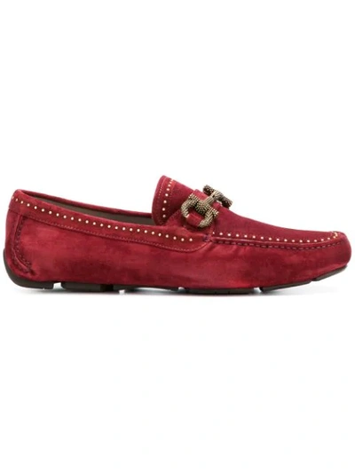 Ferragamo Salvatore  Studded Loafers - Red