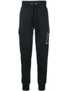 Moncler High Waisted Track Pants In Blue