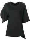 Aalto Asymmetric Sleeve T In Black