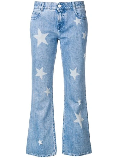Stella Mccartney Star Print Cropped Jeans In Blue
