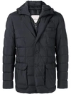 Moncler Padded Long Sleeved Jacket In Blue