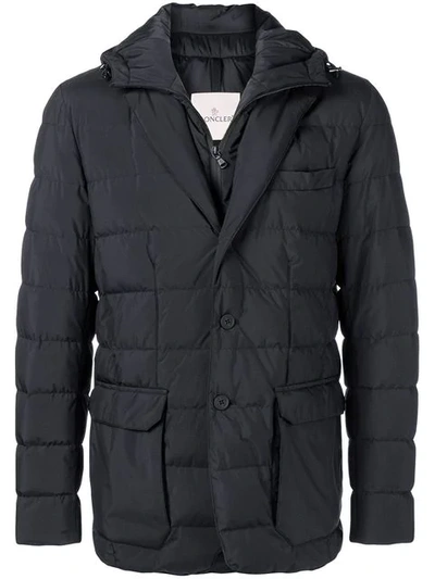 Moncler Padded Long Sleeved Jacket In Blue