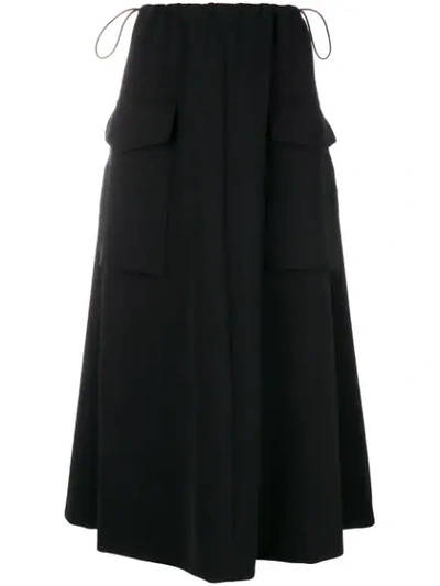 Giorgio Armani Gathered Front Maxi Skirt In Black