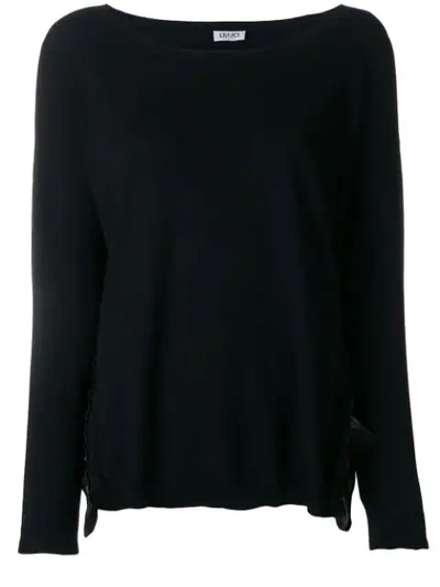 Liu •jo Liu Jo Ruffle Appliqué Sweater - Black