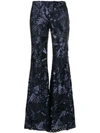 P.a.r.o.s.h Sequin Embellished Flared Trousers In Blue