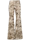 P.a.r.o.s.h Sequin Embellished Flared Trousers In Metallic