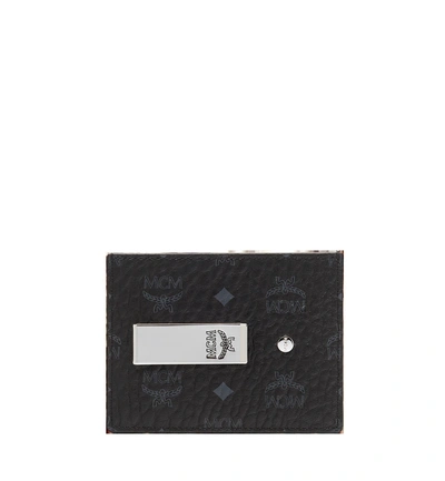 Mcm Money Clip Card Case In Visetos Original In Black | Black