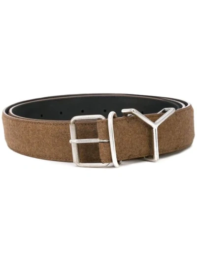 Y/project Y-loop Wool And Leather Belt In Brown