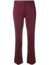 Diane Von Furstenberg Mid-rise Cropped Boot-cut Pants In Red