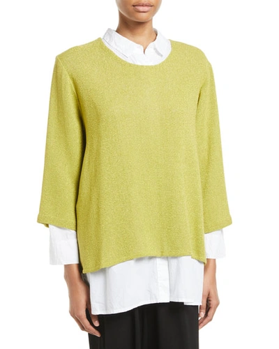 Masai Banuni Scoop-neck Boucle Top In Limelight