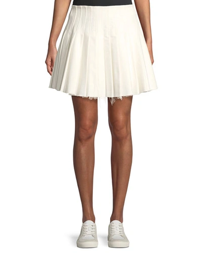 Maggie Marilyn Perfect Day Pleated Frayed Mini Skirt In White
