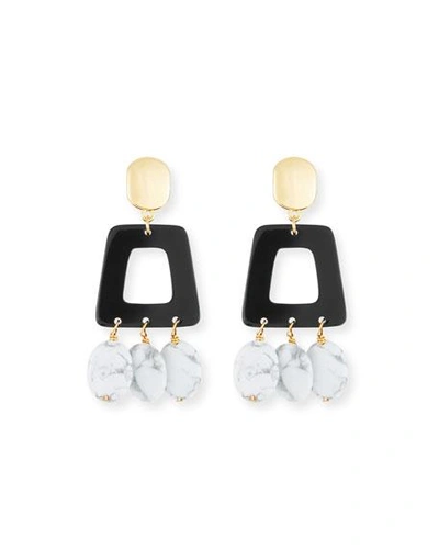 Nest Jewelry Howlite & Horn Drop Earrings In White