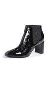 Rag & Bone Aslen Mid-heel Patent Chelsea Booties In Black