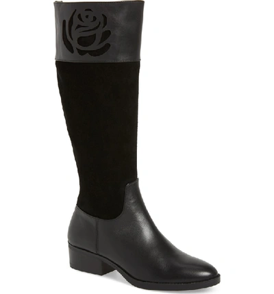 Taryn Rose Georgia Water Resistant Collection Boot In Black Leather/ Suede