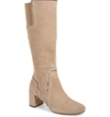 Taryn Rose Charlee Suede Knee Boots In Taupe Suede