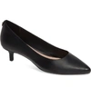 Taryn Rose Naomi Leather Kitten-heel Pumps In Black Leather