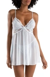 In Bloom By Jonquil Alice Babydoll Teddy In Blue Mist