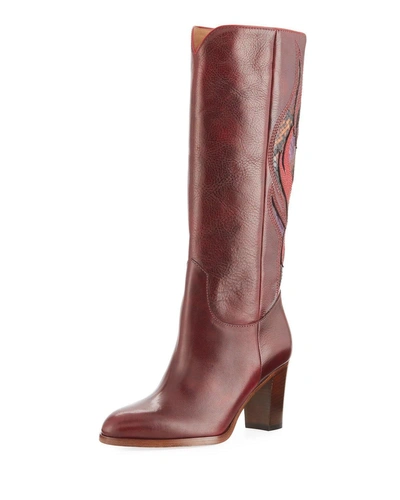 Frye June Flame Knee Boots In Wine