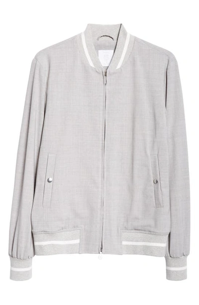 Eleventy Stretch Wool Bomber Jacket In Grey