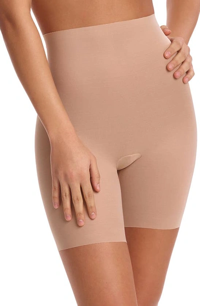 Commando Featherlight Control High Waist Shaping Shorts In Beige