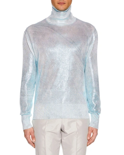 Tom Ford Men's Silvered Knit Silk Sweater