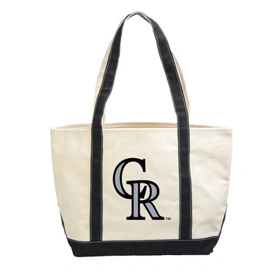 Logo Brands Colorado Rockies Canvas Tote Bag In Black